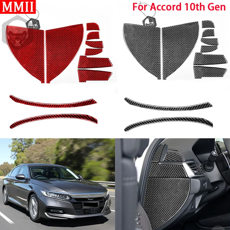 

RRX Real Carbon Fiber for Honda Accord 10th Gen 2018-2021 Dashboard Protector Buffer Cushion Cover Trim Sticker Car Accessories