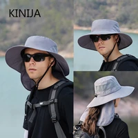 outdoor fishing sun caps for men lady golf bucket hat wide brim neck protection visor hat women hiking sunshade safari cap