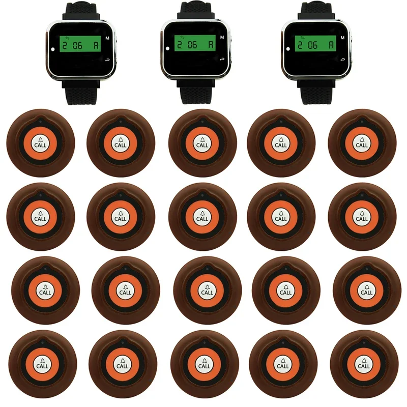 QWICALL высококачественный Ресторан 20 кнопок передатчиков вызова 3 часы пейджер