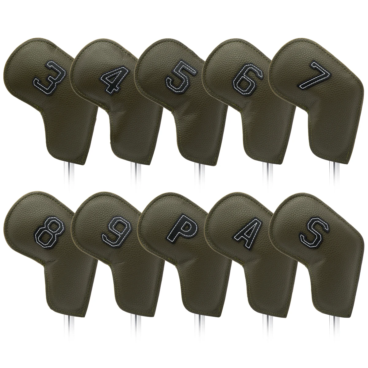 

10pcs/set Golf Iron Head Covers Factory Price 10pcs/set Oil Edge Golf Club Headcovers Wedge Club Head covers