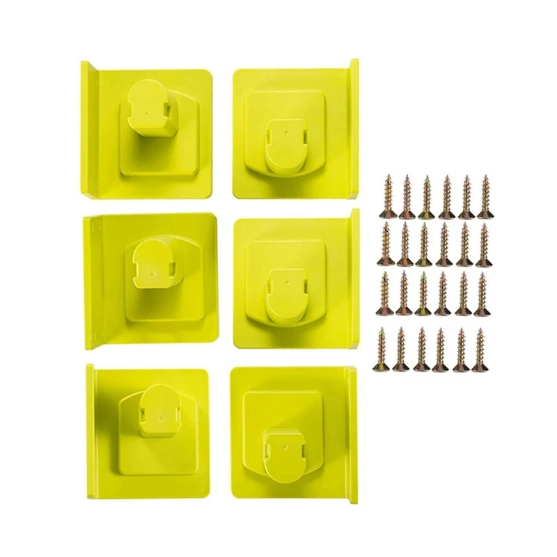 

6 Packs Tools Drill Mount Holder, Fit For Ryobi 18V Tool Holder Dock Hanger With 20 Screws