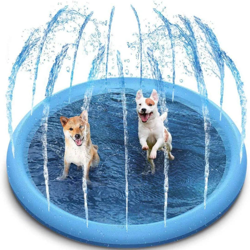 

Pet Sprinkler Pad Pet Swimming Cooling Mat PVC Non-slip Children Pool Inflatable Water Spray Pad Summer Cool Bathtub for Dogs