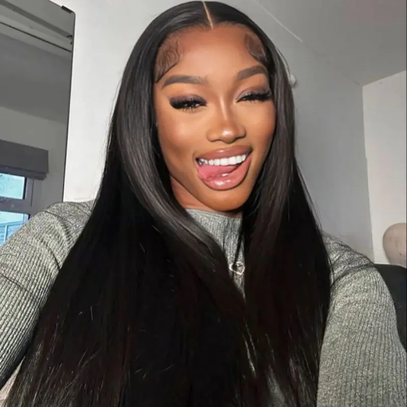 Парики женские прямые из человеческих волос 30 дюймов 13 х6 100% бразильские