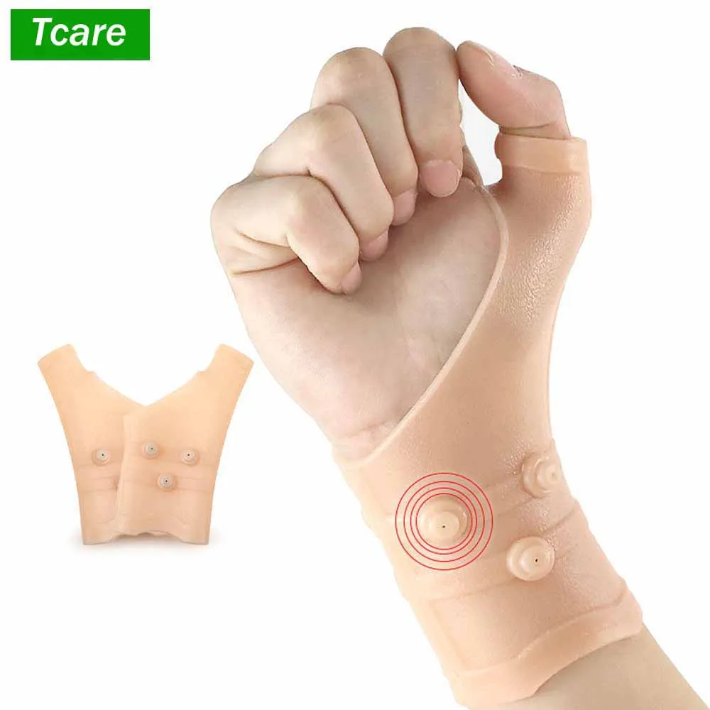 Tcare-soporte magnético de silicona para muñeca, soporte elástico para el pulgar, túnel carpiano, tenosinovitis, dolor de escritura