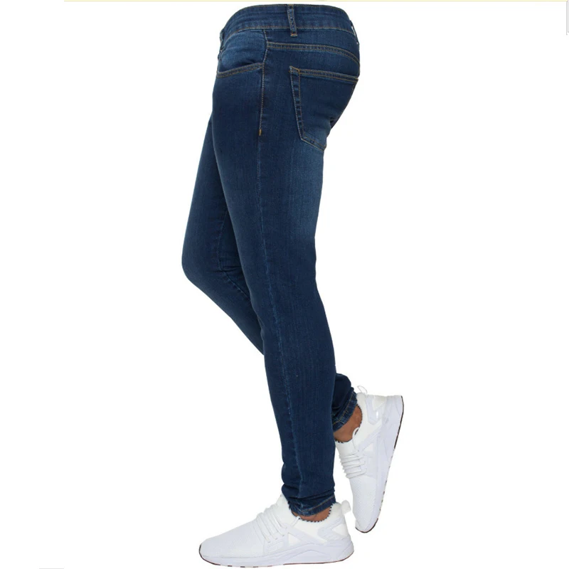 Skinny Jeans Men Pure Color Stretch Slim Denim Pants Male Fashion Elastic Cotton Pencil Pants Jeans Men Streetwear