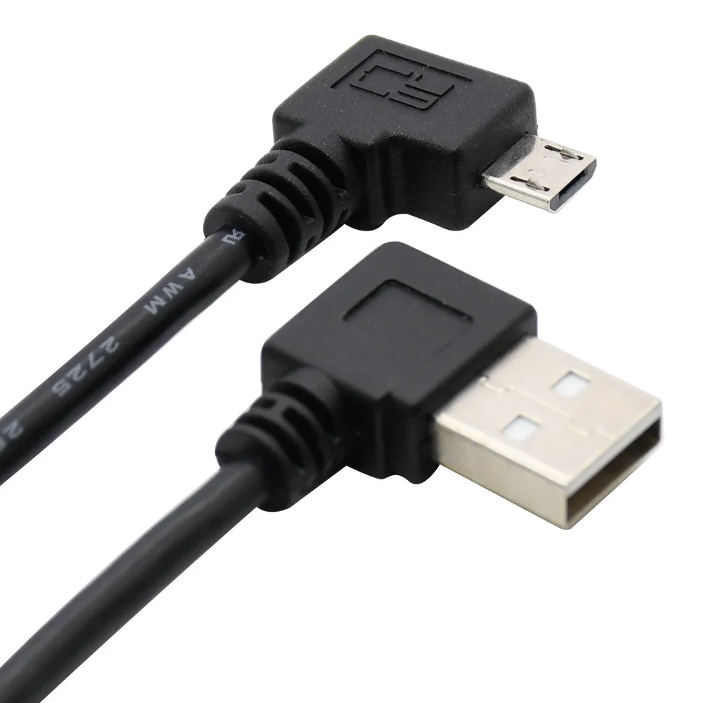 Кабель micro USB длиной 20 см угол 90 градусов USB2.0 папа на D