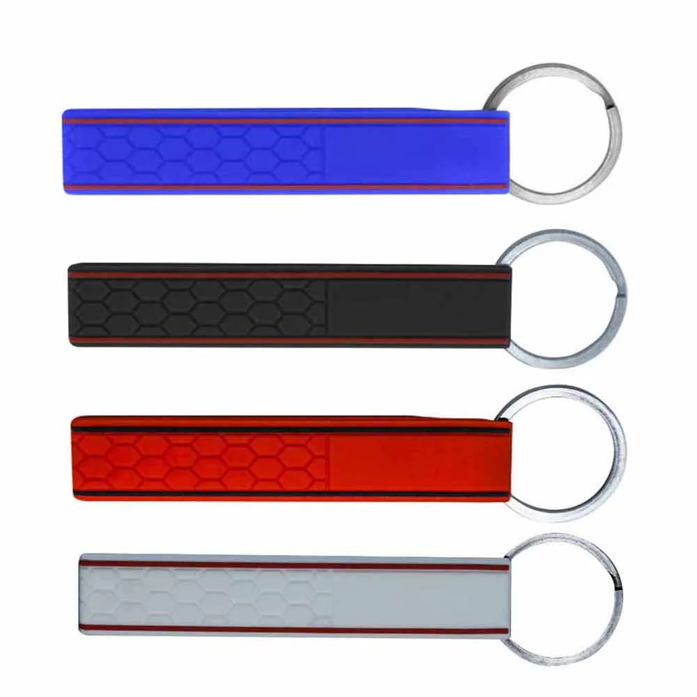 

Universal Candy Color Silicone Car Keychain Keyring Soft Rubber Key Holder+Stainless Steel Ring For GOLF DSG