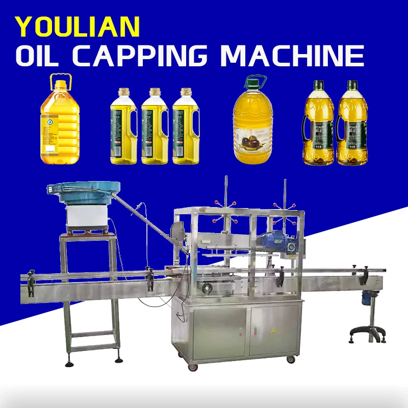

YG-500 Fully Auto Sunflower Olive Edible Cooking Oil Bottle Sealing Capping Packaging Machine Production Line with Cap Feeder