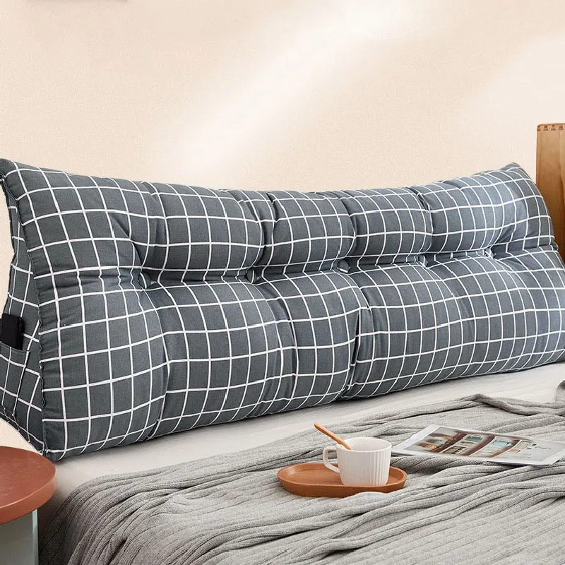 

Sofa Long Home Bedroom Triangle Bedside Large Pillow Backrest Bed Cushion Waist Pillow Removable Bedside Soft Cushion Washable