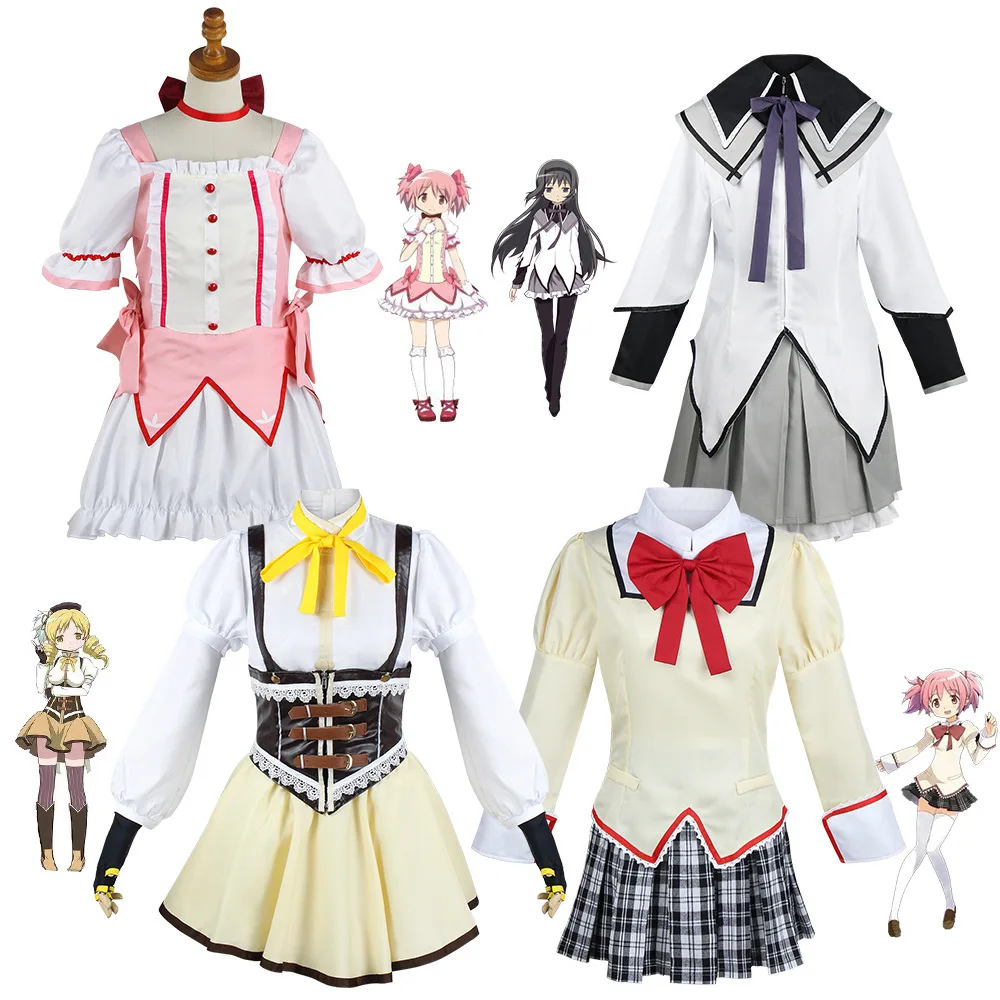 

Magic Girl Madoka Homura Akemi Anime Cosplay Costume Women Магическая Девушка Мадока гомура Акеми Аниме Косплей Костюм для женщин боевой костюм для представлений костюм для девочки