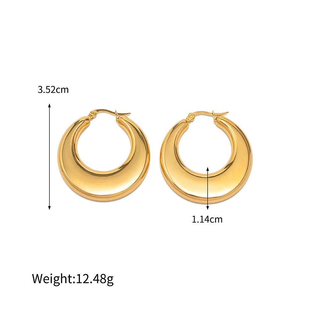 Stainless Steel PVD 18K Gold Plated Tarnish Simply Hoop Earrings  For Woman Jewelry Wholesale 2023 Trendy