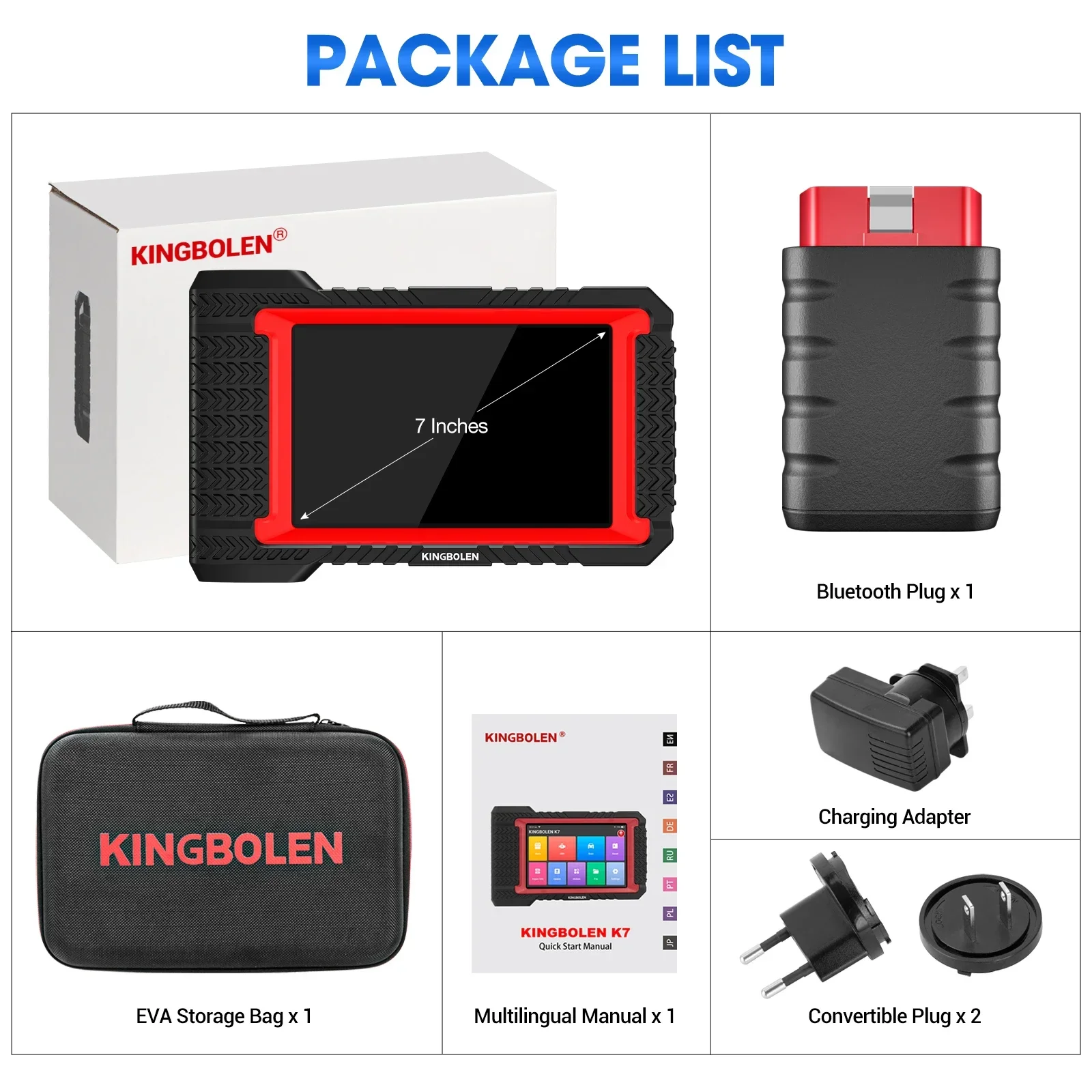 KINGBOLEN K7 ALL Системный диагностический инструмент кодирование ЭБУ активный тест