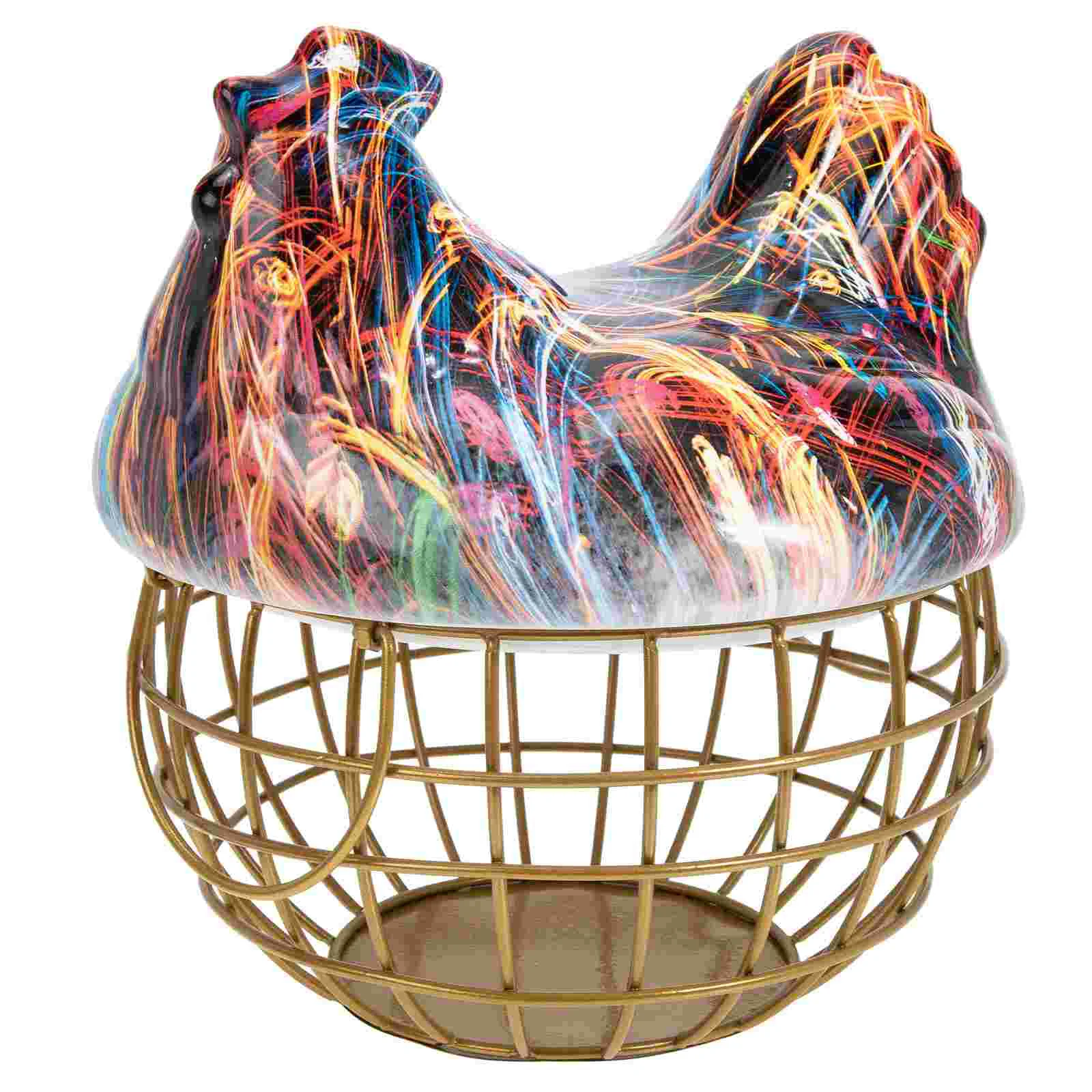 

Multi-functional Storage Basket Iron Art Egg Holder Kitchen Storage Basket