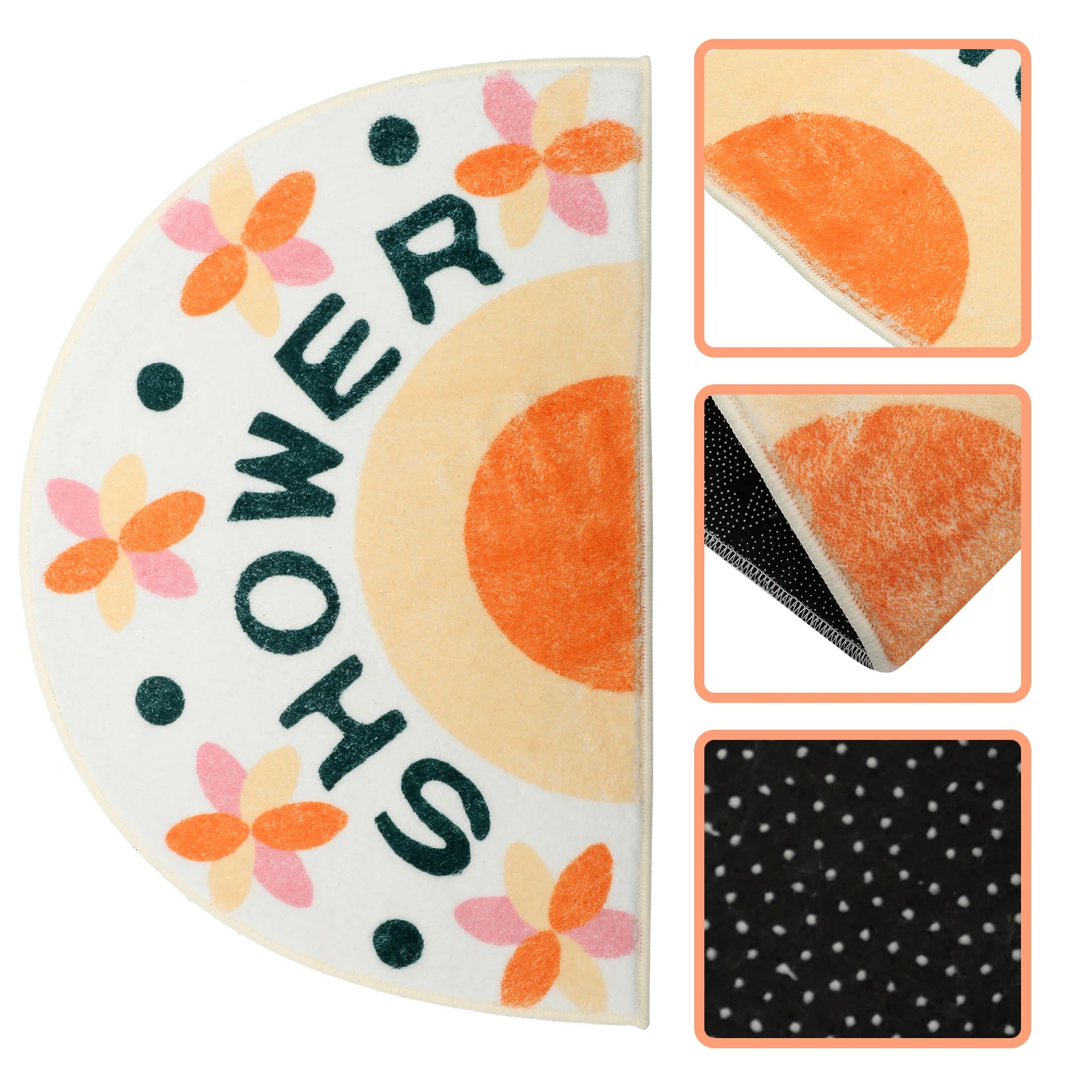 

Absorbent Bath Mat Bathroom Rug Bath Mat Half Round Bath Rug Bathroom Floor Mat Bathroom Mat Half Circle Rug