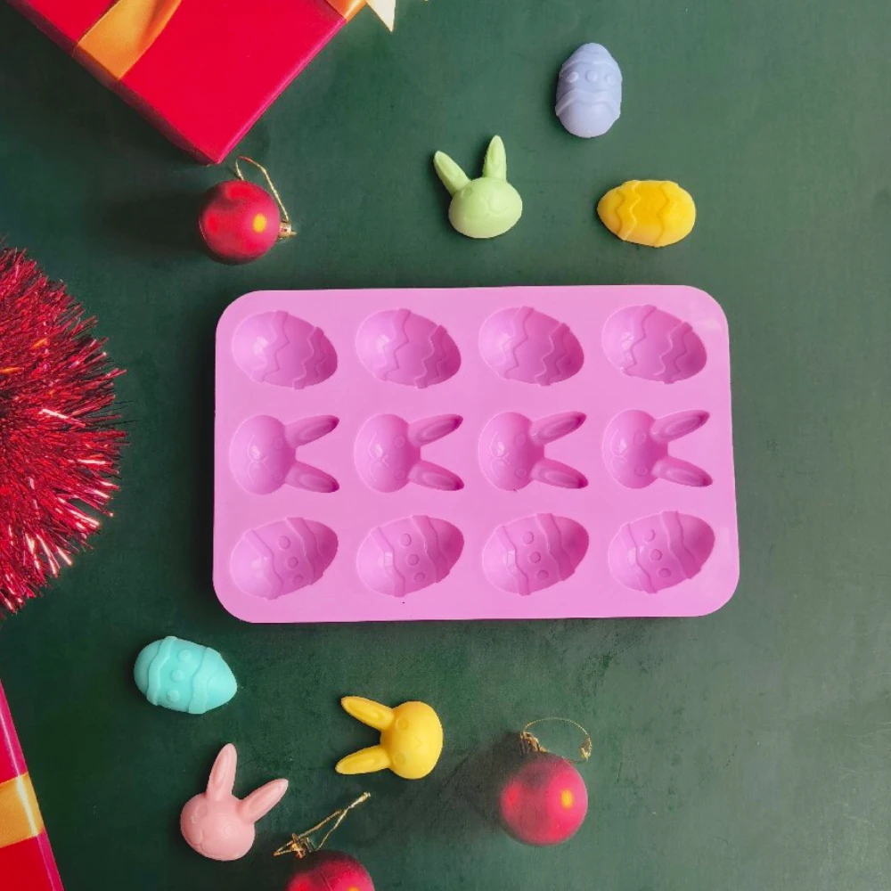 Легкие формы для шоколада с кроликом 12 отверстий пасхальное яйцо желе печенье