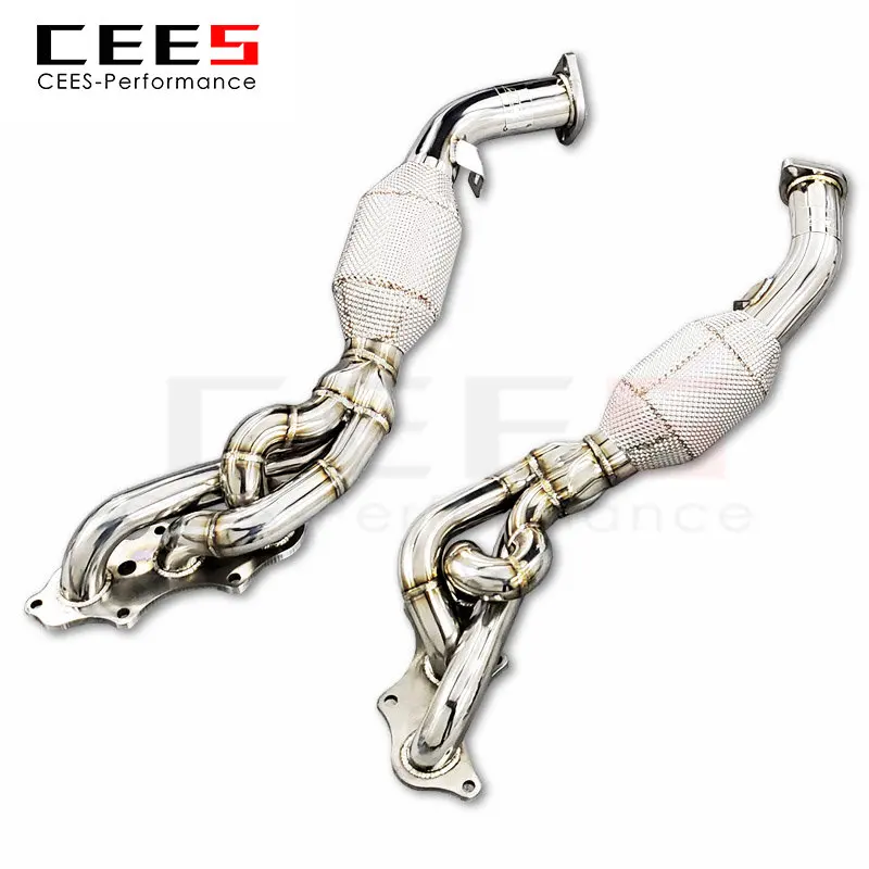 

cees Exhaust manifold For TOYOTA LAND CRUISER 4.0L/5.7 2007-2016 Exhaust Pipe Stainless Steel Exhaust Downpipe 100/200/300 cell