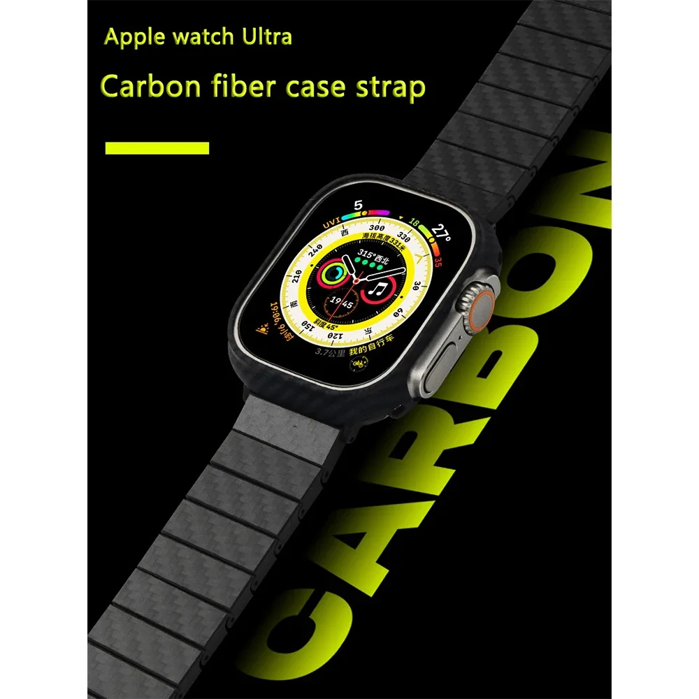 

100% Carbon Fiber For Apple Watch Ultra Modified 49mm Luxury Detachable Adjustable Comfortable Case+Strap Package