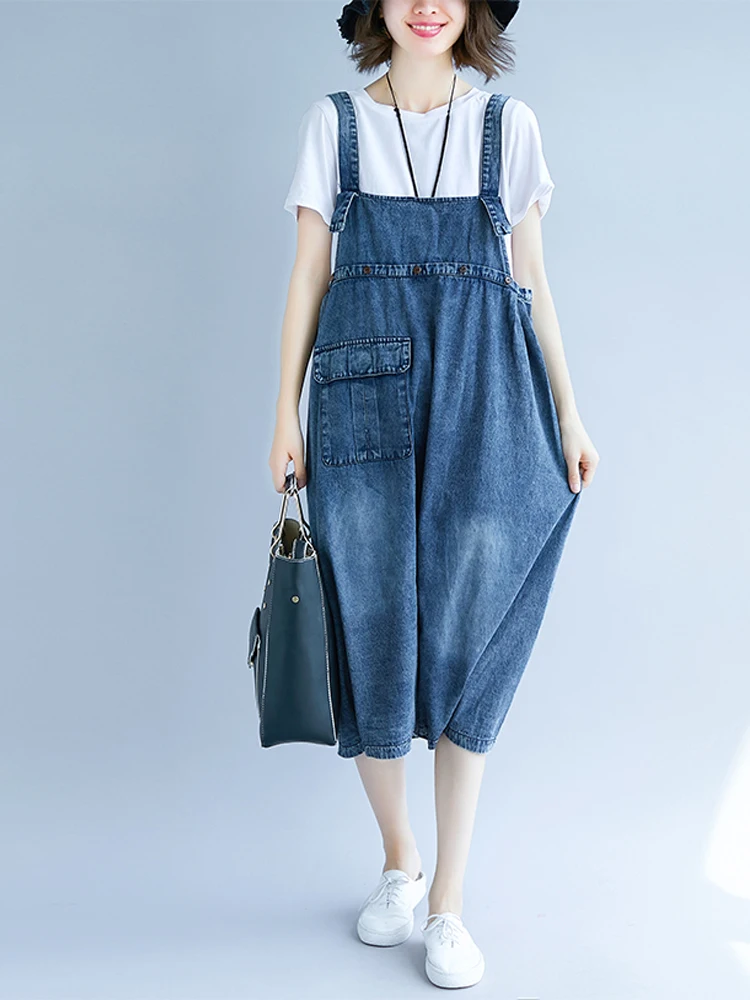 

Women Loose Denim Dress Ladies Spaghetti Strap Dress Female Casual Bleached Denim Dress Spring Summer Vintage Dress Vestido