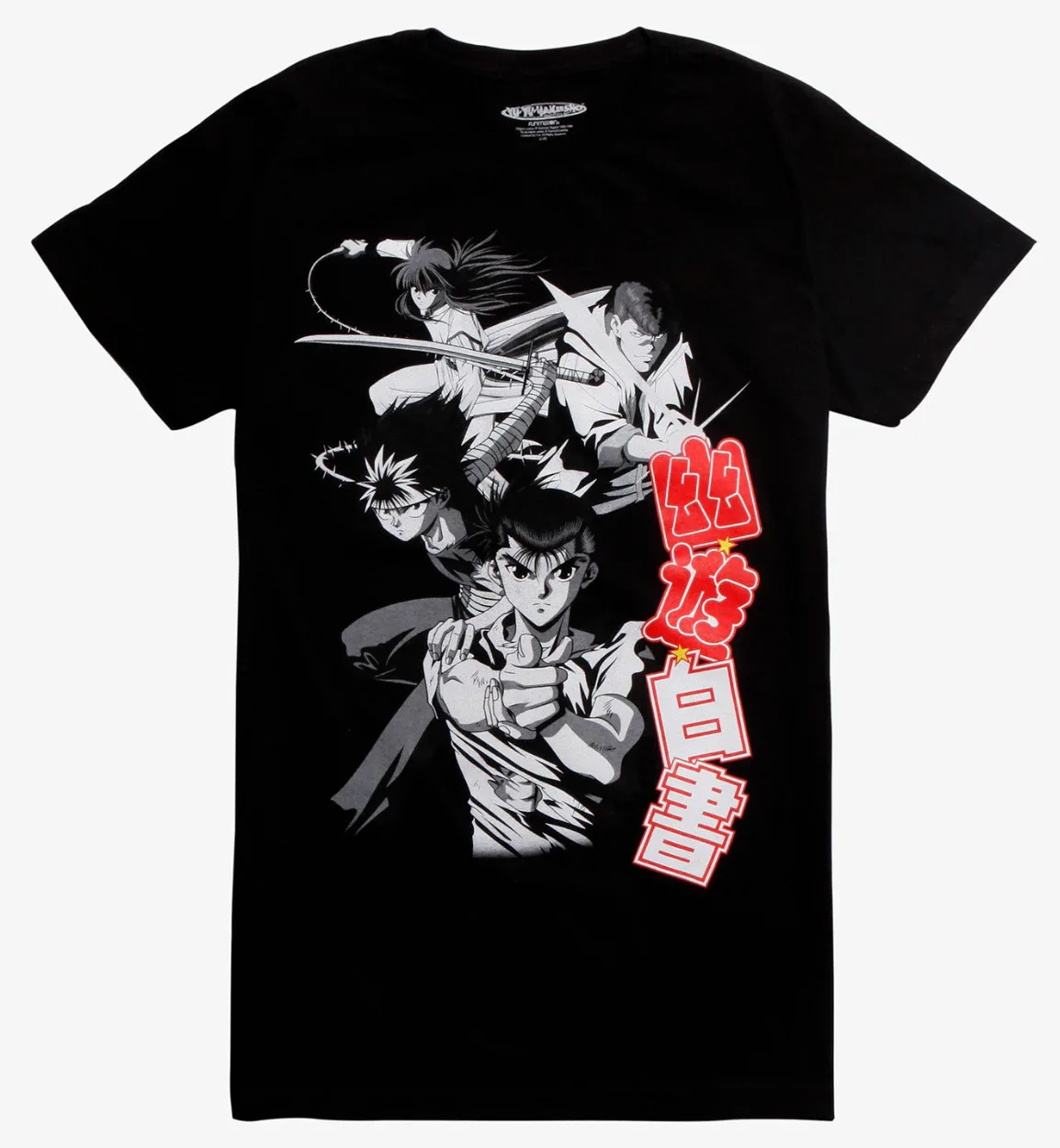 Новинка 100 Оригинальная футболка с аниме Yu Hakusho Group Xs 3Xl