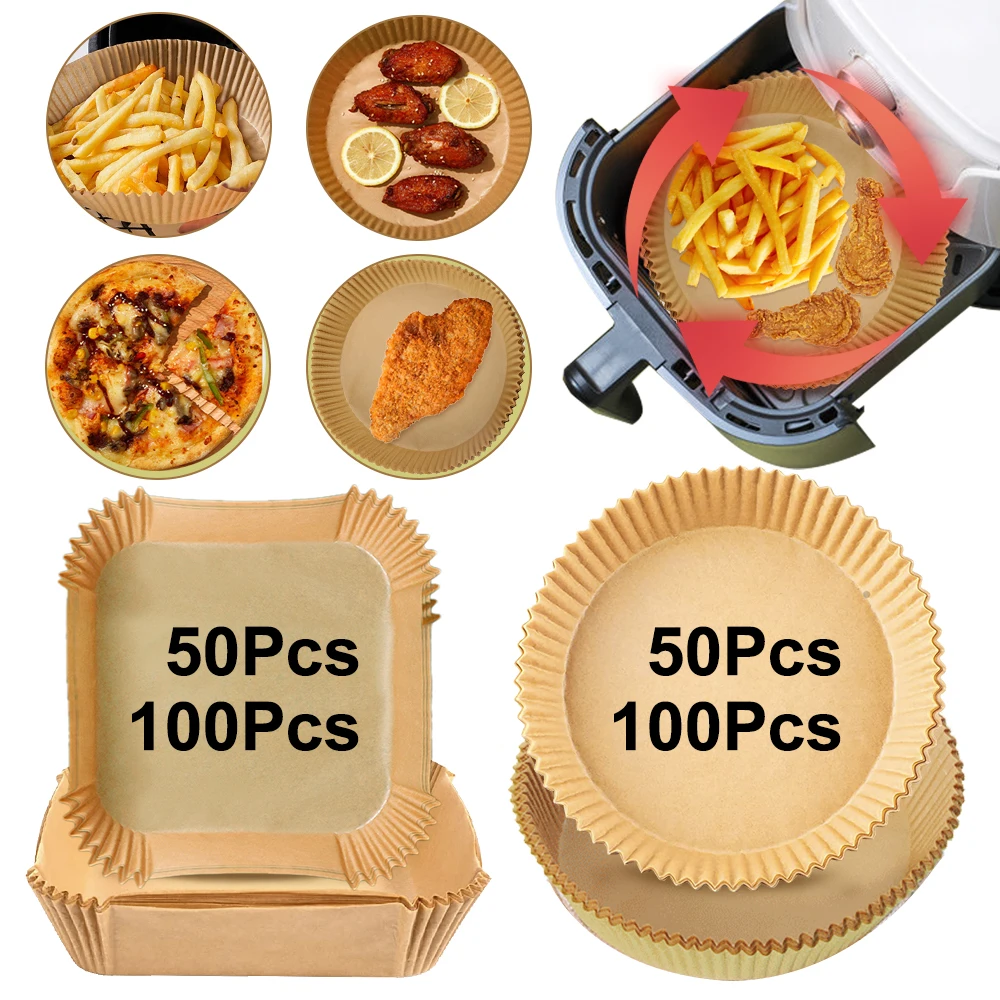

Air Liner Baking Paper For Water-proof Fryer Accessories Tray Air Fryer Mat Disposable Oven Oil-proof Non-stick Paper Parchment
