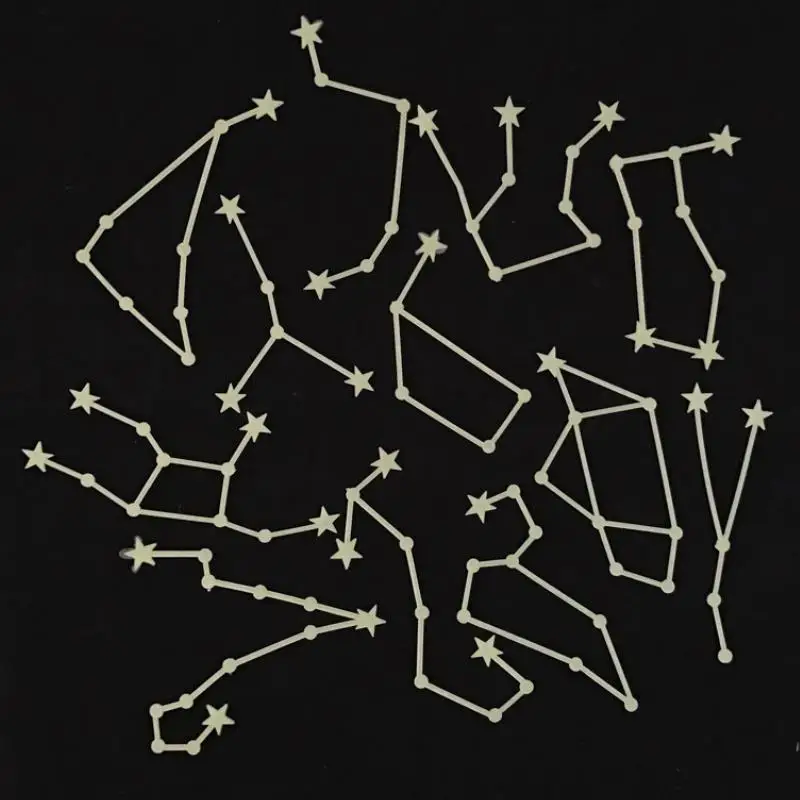 

1 Set Funny Glow In The Dark Toy 12 Constellations Wall Stickers Luminous Fluorescent Stars Toys for Kids Baby Rooms Gift