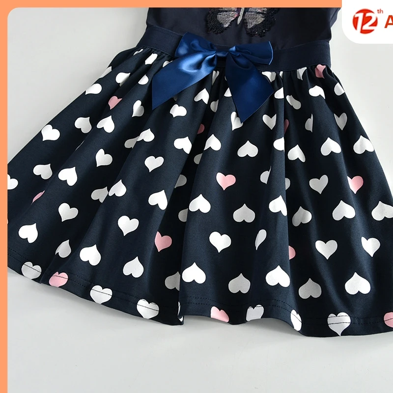VIKITA Kids Princess Dresses for Girls Children Sequined Dress Butterfly Toddlers Cotton Casual Vestidos | Детская одежда и обувь