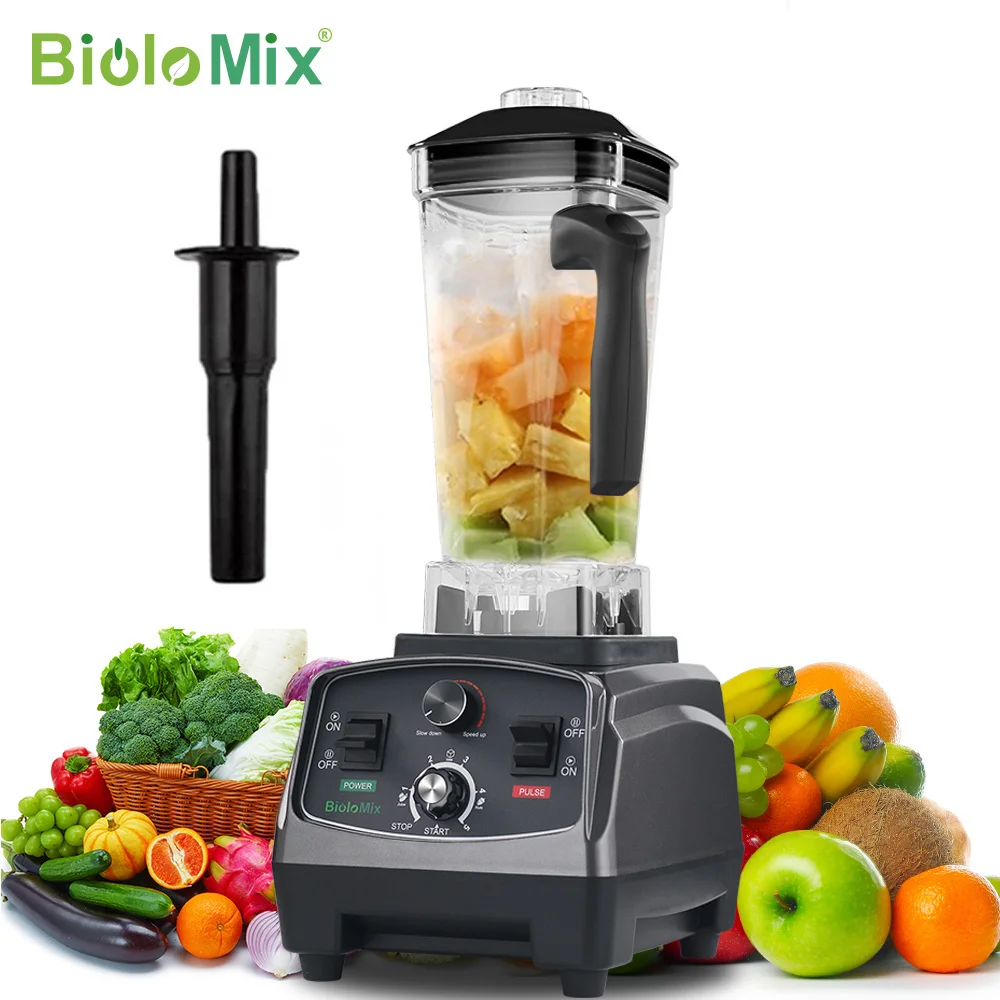 

BioloMix 3HP 2200W Heavy Duty Commercial Grade Timer Blender Mixer Juicer Fruit Food Processor Ice Smoothies BPA Free 2L Jar