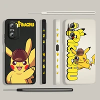 pikachu cute cartoon for xiaomi redmi k50 gaming 10x 9 9a 9t 9at 8 8a 7 6a 5a 4x pro 4g 5g liquid left rope phone case cover