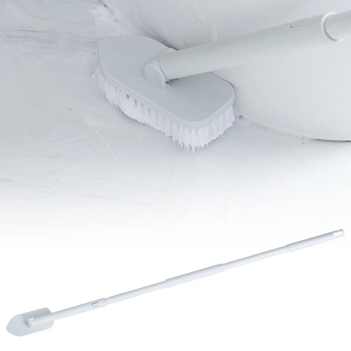 

L Shower Cleaning Brush Extendable Long Handle Cleaning Brush Tub Tile Scrubber Brush Floor Scrubber with 45° Spin Triangle