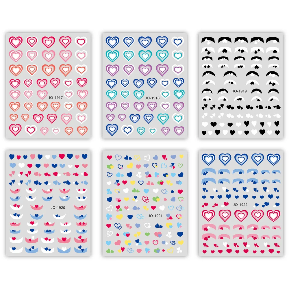 

Nail Sticker French Gradient Hollow Love Cute Pink Fashion Nails Design Kawaii Nail Decals Designer Nail Jewelry Nail Art