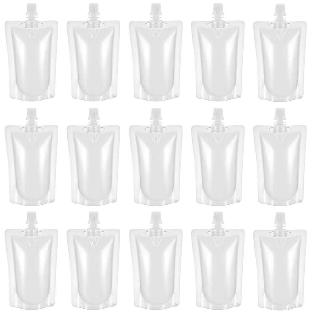 

100 Pcs Self-supporting Nozzle Bag Plastic Packaging Bags Transparent Milk Pouch Juice Bottle Drinks Oblique Liquid Travel