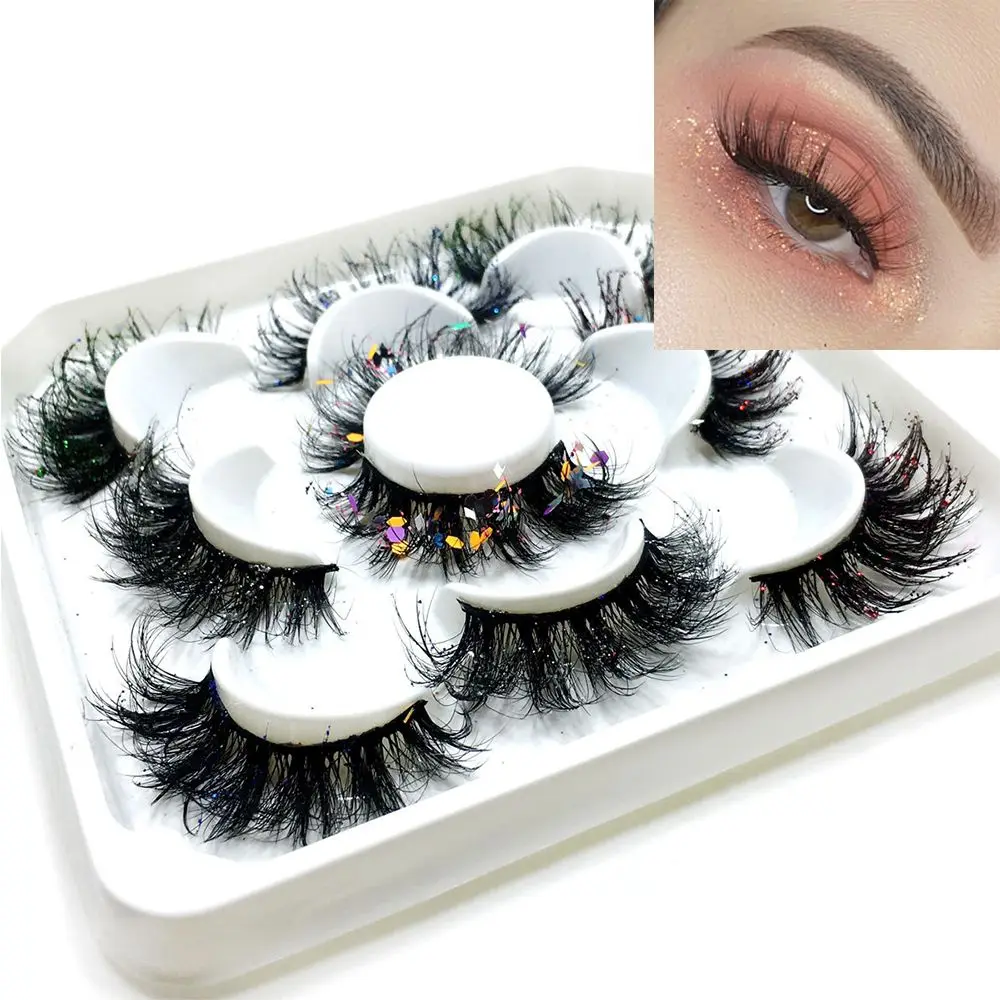 

Butterfly Snow Sequins Decorative Festival Lashes Fluffy Wispy 3D Faux Mink 25mm Lashes False Eyelashes Long Dramatic