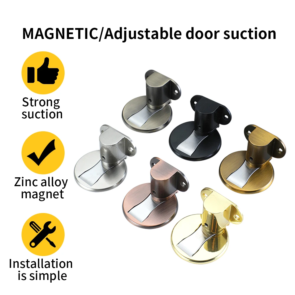

Adjustable Door Holder Stainless Steel Magnetic Door Stops Non-punch Sticker sale windproof factory Door Hardware home decorate