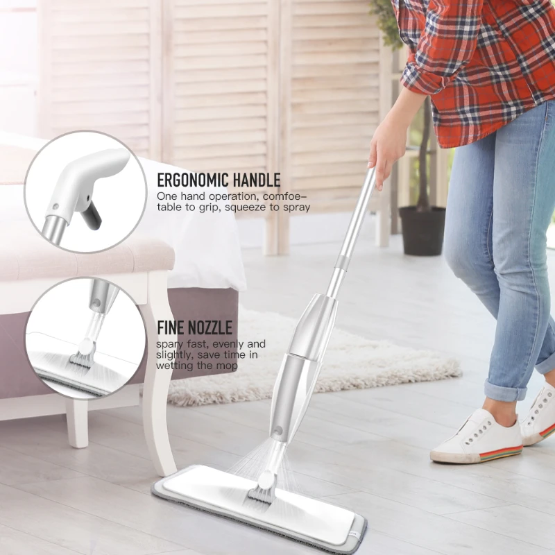 

360 Rotation Flat Spray Mop Detachable Magic Mops Wooden Floor Home Cleaning Tool Household Kitchen Ceramic Tiles Cleaner