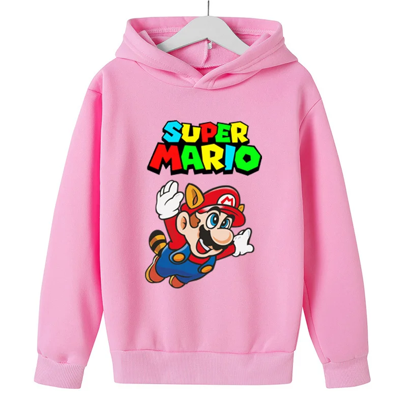 Толстовка с капюшоном в стиле Super Mario детская одежда свитер для мужчин и девочек