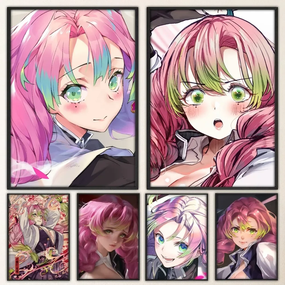 Постер D-Demon Slayer Kanroji Mitsuri винтажные принты Искусство Домашняя Живопись ванной