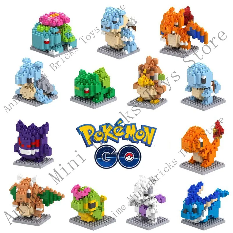 

New Styles Small Building Pokemon Blocks Small Cartoon Picachu Animal Model Education Game Graphics Toys Kids New Year Gifts