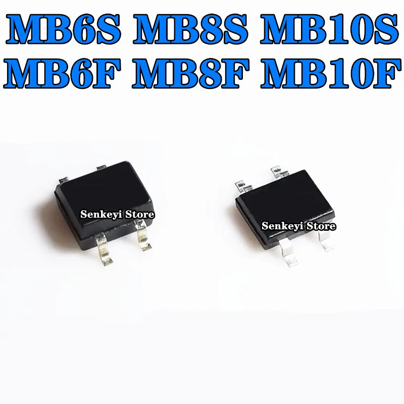 

10pcs MB6S MB8S MB10S ultra-thin rectifier bridge stack MB6F MB8F MB10F MB-F SMD SOP4