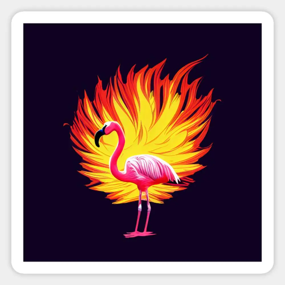 

Фламинго на огне | Наклейка Flameingo для декора ноутбука, спальни, автомобиля, милый мультяшный модный чемодан для общественных мест