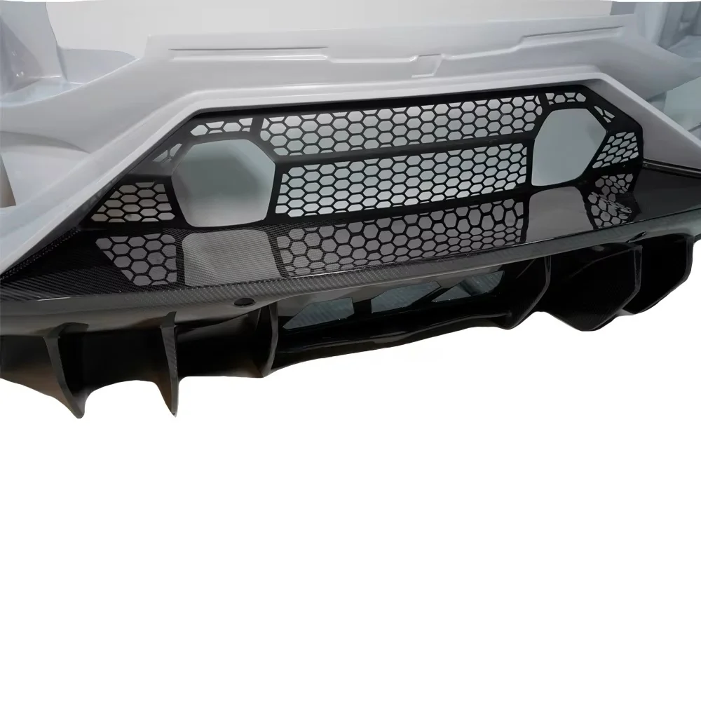 Фото Для LP700 LP720S: Обновленный и модифицированный задний бампер в стиле SVJ из полуухоженного карбона (комплект для кузова) №3
