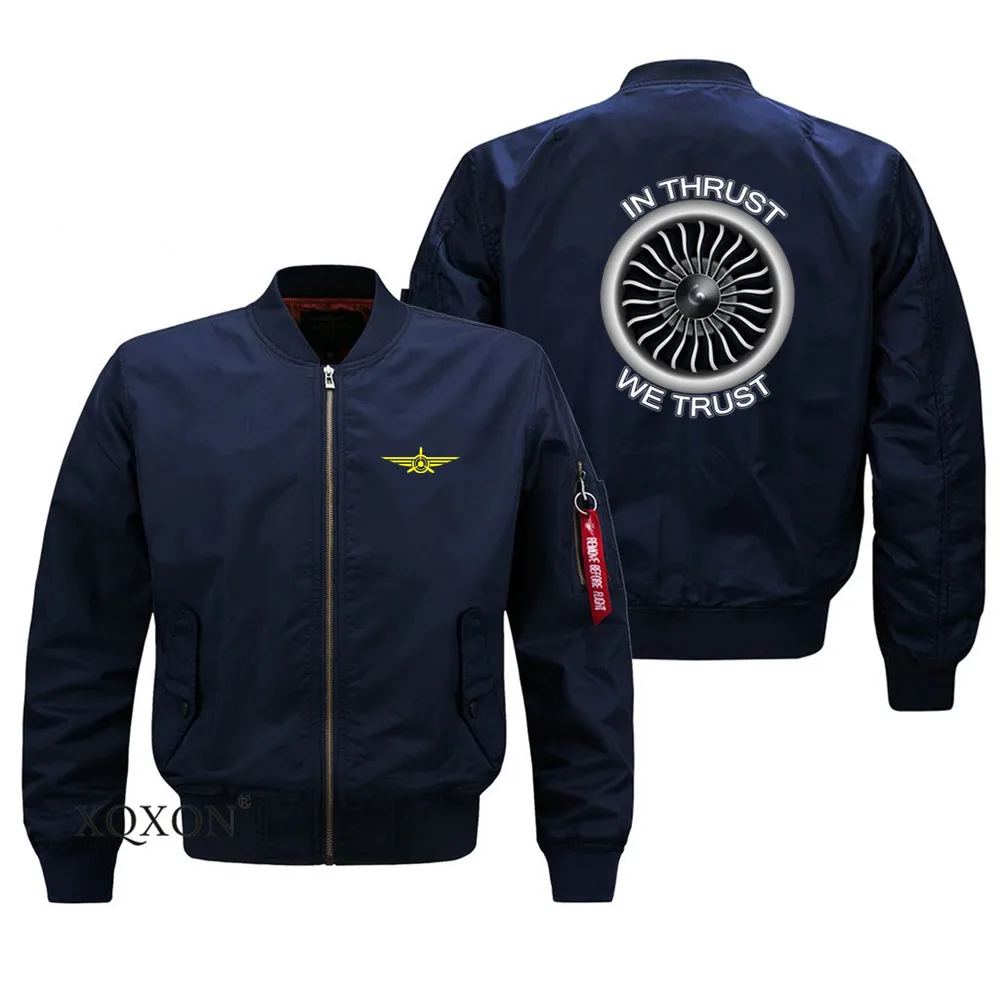 

2022 New Jackets for Men Ma1 Bomber Jacket Outdoor Military In Thrust We Trust Aircraft Enginer Pilot Flight Man Coats Jackets