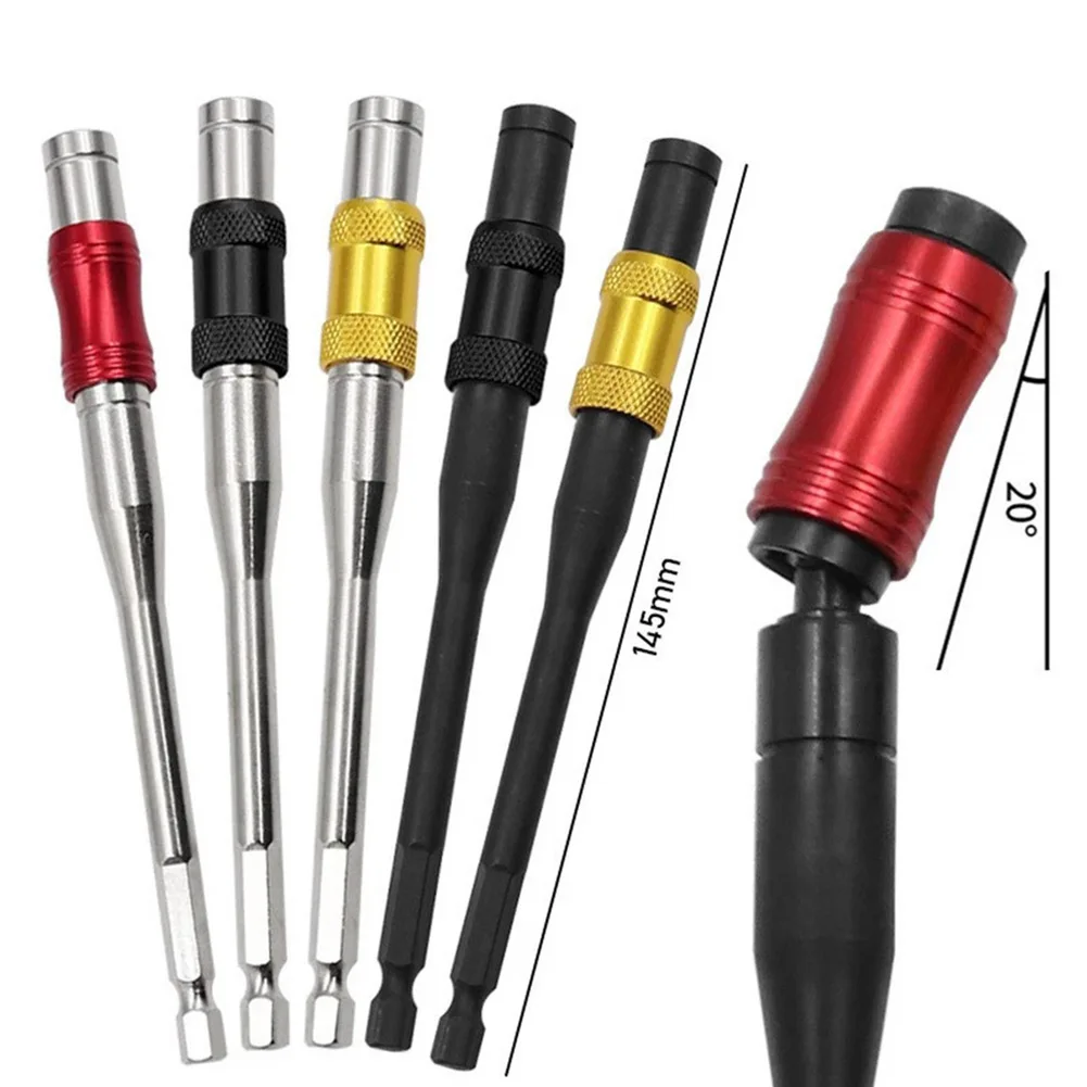 

145mm 6.35mm 1/4'' Hex Magnetic Ring Screwdriver Bit Extension Rod Quick Change Holder Drive Guide Screw Drill Tip Hand Tool