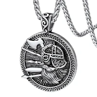 chainspro men viking helmet skull pendant necklace stainless steelgold plated norse vikings jewelry masculine accessories cp672