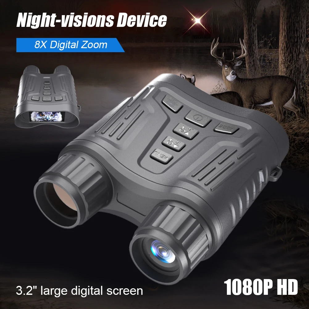 

1080P HD Night Vision Goggles Binoculars 8X Digital Zoom Photos Videos Telescope with 3.2" TFT Display for Travel Bird Watching