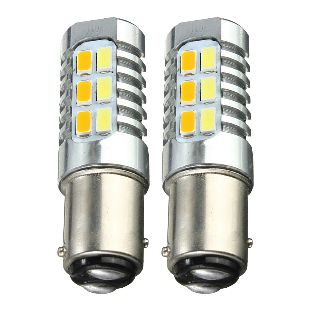 

2pcs High Power 1157 Dual Color White / Amber Switchback LED Turn Signal Light Bulbs Aluminum Alloy 12V-16V DC Accessories