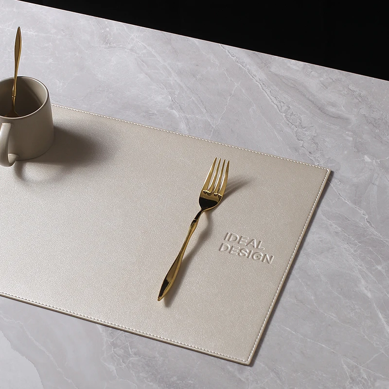 

PVC Leather Western Table Mat Thickened Leather Table Mat Waterproof Oilproof Pad Modern Home Decor Placemats for Table Coasters