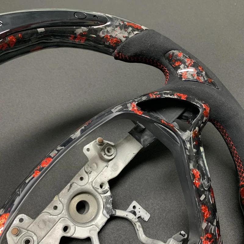 Рулевое колесо из красного кованого углеродного волокна под заказ для Infiniti G25 G37