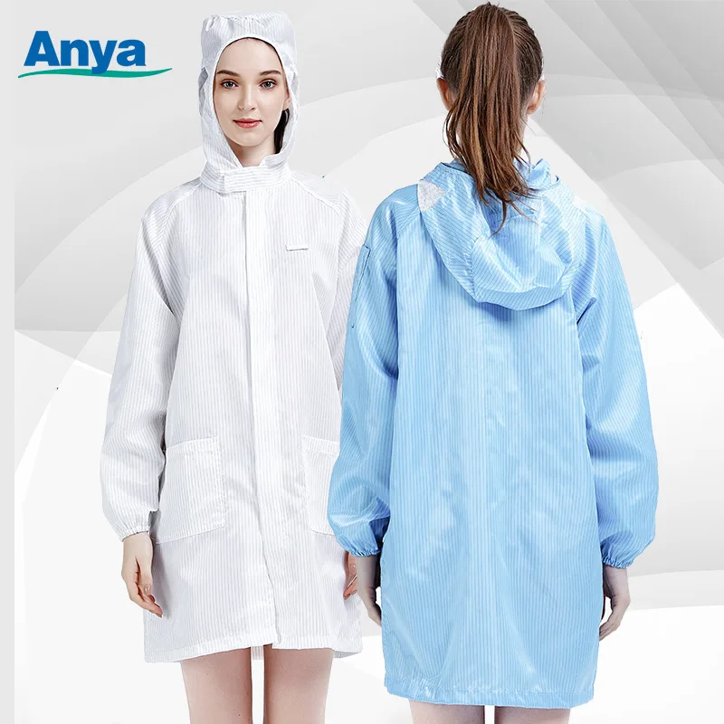 

Dust-proof Work Clothes Antistatic Hooded Coat Men and Women Dust-free Clothes Electronic Workshop Clean Room Electrostatic