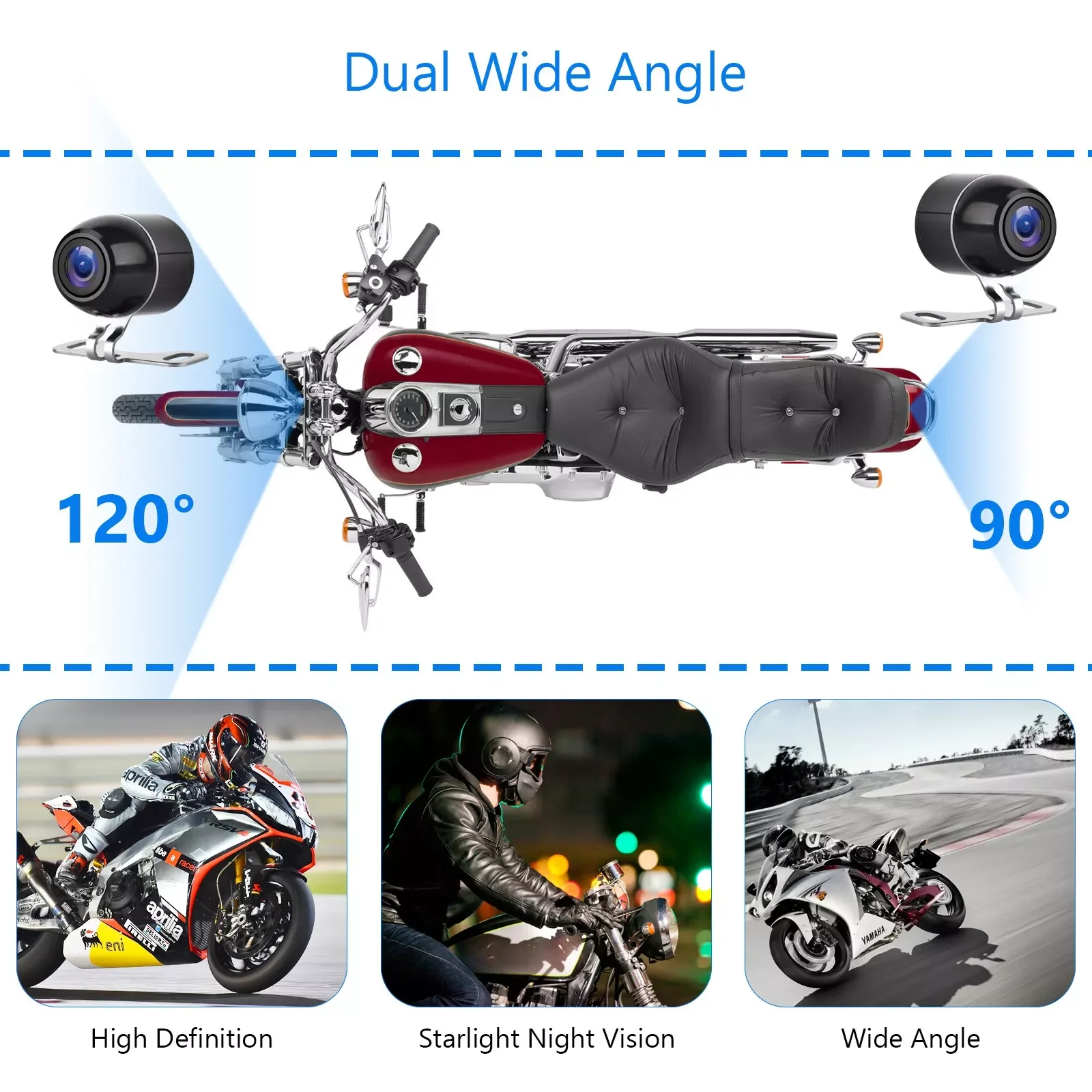 

For Car Camera Motorcycle DVR Camera DVR Dash Waterproof 1080P 12-24 To 5V
