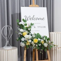 70x50cm wedding welcome sign flowers fake artificial floral props marriage party arch decor hanging garland window display